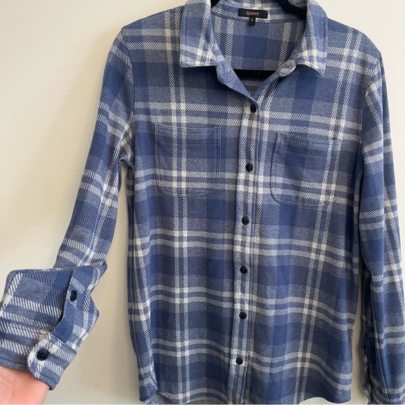 Quince Blue and White Flannel Shirt - Picture 2 of 8
